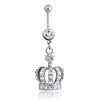 2 cores Crown Style Belly Piercing Body Button Anel, Barra de Barriga do Anel de Umbigo