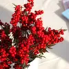 5pc Artificial Beans Flowers Wedding Bouquet Christmas Home Decor Plant Berries 210624