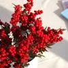 5pc konstgjorda bönor blommor bröllop bukett jul heminredning växt bär 210624