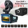 Auto DVR 2in1 Full HD 720P DVR Camera Engels-Russische tweetalige radar Snelheidsmeter Auto Video Recorder Dash Cam met G-Sensor Auto DVRS