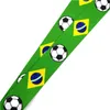 100st Brasilien flagga fotboll vintage 90s kvinnor nacke nyckelring nyckelring telefonrem id märke hållare rep nyckelring nyckelring cosplay