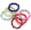 Bracelets en verre colorés de 8 mm Imitation Agate Femmes porte Bracelet Stretch Promotion Promotion Small Gifts Random Mix Color4358051