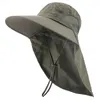 Outdoor Hats Foldable Wide Brim Fishing Caps Unisex Breathable Sunshade UV Protection Hat Ear Neck Cover For Recreation