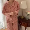 Zweiteiliger Anzug mit Strewberry-Druck, sanfte Nachtwäsche, süß, weich, lässig, locker, modisch, mit langen Ärmeln, Pyjama-Set 210525