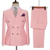 Herenpakken Blazers Jeltoin Zwart Mannen Pak Double Breasted 2 Stuks Set Tailor-Made Blazer Broek Bruid Tuxedos Trouwjurk Party Kostuum