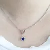 Design de moda jóias de titânio coração cristal pingente colar 316L cadeia de aço inoxidável para mulheres colares colares