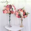 Personizado 35 cm Peonias de Seda Bola Flores Yapılar Centros Mesa Decoracion Arreglo Para Boda Telon Dekoratif Çiçekler Çelenkler