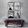 Modern Abstract Canvas Painting Natural Scenery And People Art Print Poster Living Room Decoration Office Wall Picture