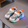 New Kids Boy Led Light Up Shoes Girls and Boys Glowing Sneakers Girls Casual Shoes Children Boys with Light Sole Sneakers E07303 G1025