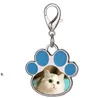4 färger sublimering blank nyckelring hängande kramar kreativ katt paw form nyckelringar värmeöverföring nyckelkedja diy pet nyckelring wht0228
