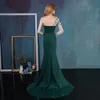 Sexy Meerjungfrau Abendkleider mit One-shouder trägerlosen Applique-Rennen bodenlangen formale Party-Prom-Kleid für arabische Frauen Vestidos de Novia