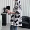 Cool Colorister Tshirt Streetwear Harajuku Свободная футболка Мужчины Случайные Корейский Стиль Лето Смешно Белый Высокий Улица Мужские Топы Мужские Футболки