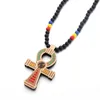 Colliers avec pendentif croix en bois, puissance égyptienne de la vie, Design, perles en bois de Goodwood, collier de déclaration pour femmes et hommes, bijoux Hip Hop