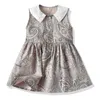 Frühling Kinder Mädchen Ärmelloses Druck Kleid Säugling Baby geboren Kleidung Floral 210521