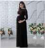 임신 드레스 멋진 슈팅 PO 임신 옷 첨탑 소품 Maxi Maternity Gown 의류 레이스