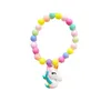 Selling Unicorn Pony Armband Candy-gekleurde Acryl Kleur Kralen Mode Gift Set 1PCS