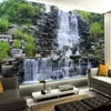 Custom 3D Mural Wallpaper Water Flowing Waterfall Nature Landscape Wall Painting Art Mural Wallpaper Living Room Bedroom Decor 210722