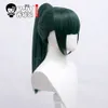 HSIU Anime Jujutsu Kaisen Cosplay Maki Zenin Perücke dunkelgrüner Pferdeschwanz kurzes Haar + kostenlose Geschenkmarke Perückenkappe Y0913