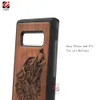 Shockproof Phone Cases For Samsung Galaxy S7 S8 S9 S10 Note 8 9 Fashion Wolf Fox Design Natural Rosewood TPU Laser Custom LOGO Back Cover