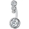 Sexy Stainless Steel Zirconal Piercing Belly Rings Navel ring Belly Bars Navel Nail Ring Piercings BellysButton Ring Austrian Crystal Flower Body Piercing Jewelry