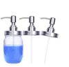 Stainless Steel Mason Jars Lid Leak Proof Soap Dispenser No Transparent Bottle Press Pump Head Wholesale