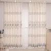Gordijn gordijnen Europese stijl gordijnen voor living eetkamer slaapkamer luxe geborduurde witte venster tulles