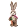 14 "lapin de paille artificielle lapin debout avec carotte maison jardin décoration Pâques thème fête fournitures 210408