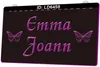 Panneau lumineux LED avec gravure 3D, papillon Emma Joann, LD6459, vente en gros et au détail