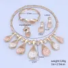 Dubai multicolor smycken uppsättningar för kvinnor Afrikanska bröllop Bridal Jewellry Set Crystal Halsband Armband Örhängen Ring