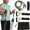 11PCS Resistance Band Set Yoga Pilates Latex Exercise Fitness Tube Workout Band Rubber Band Stretch Training Home Gyms Workout 284 B3