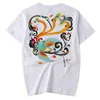 Idefb Summer Chinese Style Phoenix Haft Shoer T-shirt Czysta Bawełna Luźne Tee Topy Man Causal Duży rozmiar 9Y5869 210524