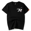 Men Harajuku Casual T-Shirt Embroidery Short Sleeve Cotton Summer Couple Tops