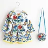 Princess Long Sleeve Autumn Brand Children Christmas Dress with Bag Printed Kids Dresses For Girls Clothing Y2001024261887