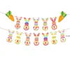 NEWCute Bunny Rabbit Banner Garland Kids Baby Shower Birthday Party Bunting Easter Decor Take Photo Tools Photograph Decoration by sea ZZE11