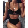 Swimwear damski 2021 Leopard Bikini Split High Waist Swimsuit Metalowy Pierścieni Kostium Kostium Dla Kobiety Sexy Kąpiel