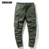 Nowa Jesień Męska Bawełniana Spodnie Cargo Outdoor Casual Moda Jogger Wojskowe Wojskowe Wojskowe Kombinezon Tactical Men 211119