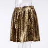 Spódnice Moda Sexy Gold Cekiny Spódnica 2021 WF0003 Wiosna Lato Kobiety Panie Krótki Mini Plised Glitter