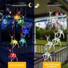 Lampy solarne jelenie psa ptak świnia wiatr Chime Kolor Zmiana Słoneczna LED String Lights Outdoor Mobile Wiszące Patio Light