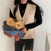 cardigan de botão sem mangas