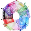 9*12 butterfly jewelry pouch christmas gift drawstring bag wedding mix color