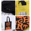 50pcs / lot Halloween Candy Sac Gift Wraps Reutilisable Eco Friendly Shopping Sacs Kindergarten Party Fabrication non tissée Tissu ou Treat de sac à main pliable Th0090