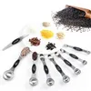 Set di 8 cucchiai dosatori magnetici, acciaio inossidabile, doppio lato, per ingredienti secchi e liquidi, accessori per la cucina 210615