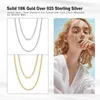 Chains Rinntin 18K Gold Over 925 Sterling Silver 3mm Italian Diamond Cut Cuban Link Chain Necklace For Women Men Fashion Jewelry SC60