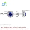 GZ Zongfa Classic Fine Jewelry Elegancka Moda Damska 925 Sterling Silver Natural Tanzanite Gemstone Stud Kolczyki