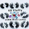 Gros 25mm 6D Faux Mink Lashes Naturel Long Faux Cils Volume Faux Cils Maquillage Extension Cils Maquiagem Logo Personnalisé Gratuit