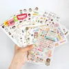 Presentförpackning 6 ark / pack dagbok scrapbook dekorera trevliga barn klistermärken leksaker tecknad mönster DIY handgjord husdjur koreansk stil söt