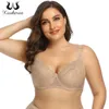 Xiushiren Floral Lace Sexy Push Up BH Voor Plus Size Dames 75 80 85 90 95 100 Vrouwen Groot Cup Bras DD E DDD F Brassiere 210623