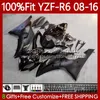 Mattschwarze Spritzgusskörper für Yamaha YZF-R6 YZF R6 R 6 600YZF600 2008–2016 Karosserie 99Nr