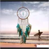 Decorative Objects Figurines Aents Decor Gardenhandmade Dream Catcher Feathers Decoration For Car Wall Room Home Decor Hanging Dreamcatcher