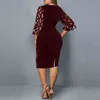 Plus Size Clothing For Women Midi Dress Mother Bride Groom Outfit Elegant Sequins Wedding Cocktail Party Summer 2022 5XL 6XL G220307